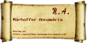 Márhoffer Annamária névjegykártya